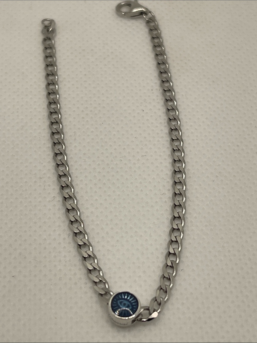 Miansai Eye of Time Blue Enamel 925 Silver Chain Link Bracelet